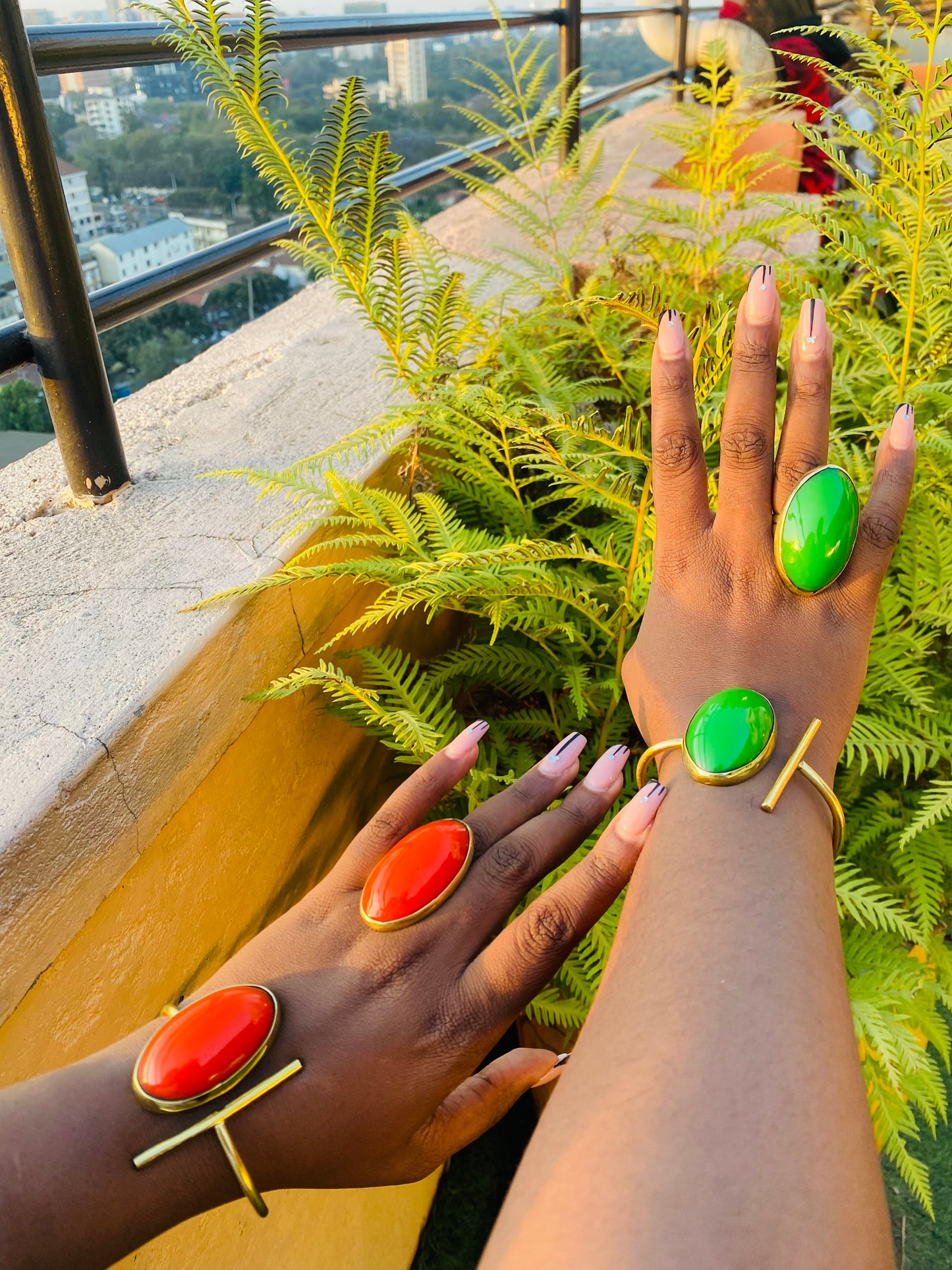 Set of handmade ring and bracelet